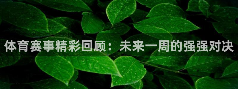 小九直播体育：体育赛事精彩回顾：未来一周的强强对决